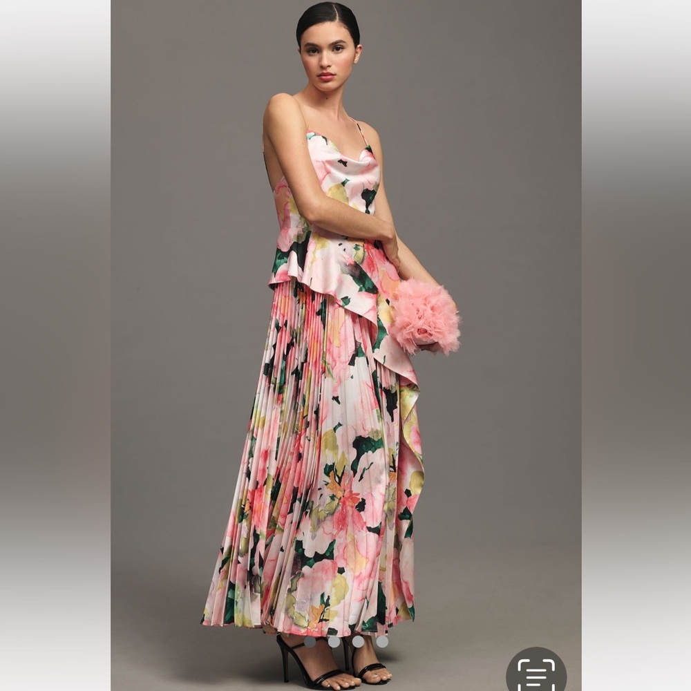 Anthropologie  Acler OSullivan Sleeveless Asymmetrical Pleated Maxi Dress 6.